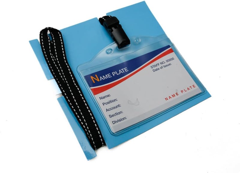 Daiso Horizontal Name Plate Strap - Soft, Both Sides Accessible, Blue/Black - Image 2